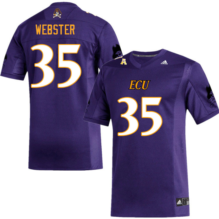 Men #35 Amir Webster ECU Pirates College Football Jerseys Sale-Purple - Click Image to Close